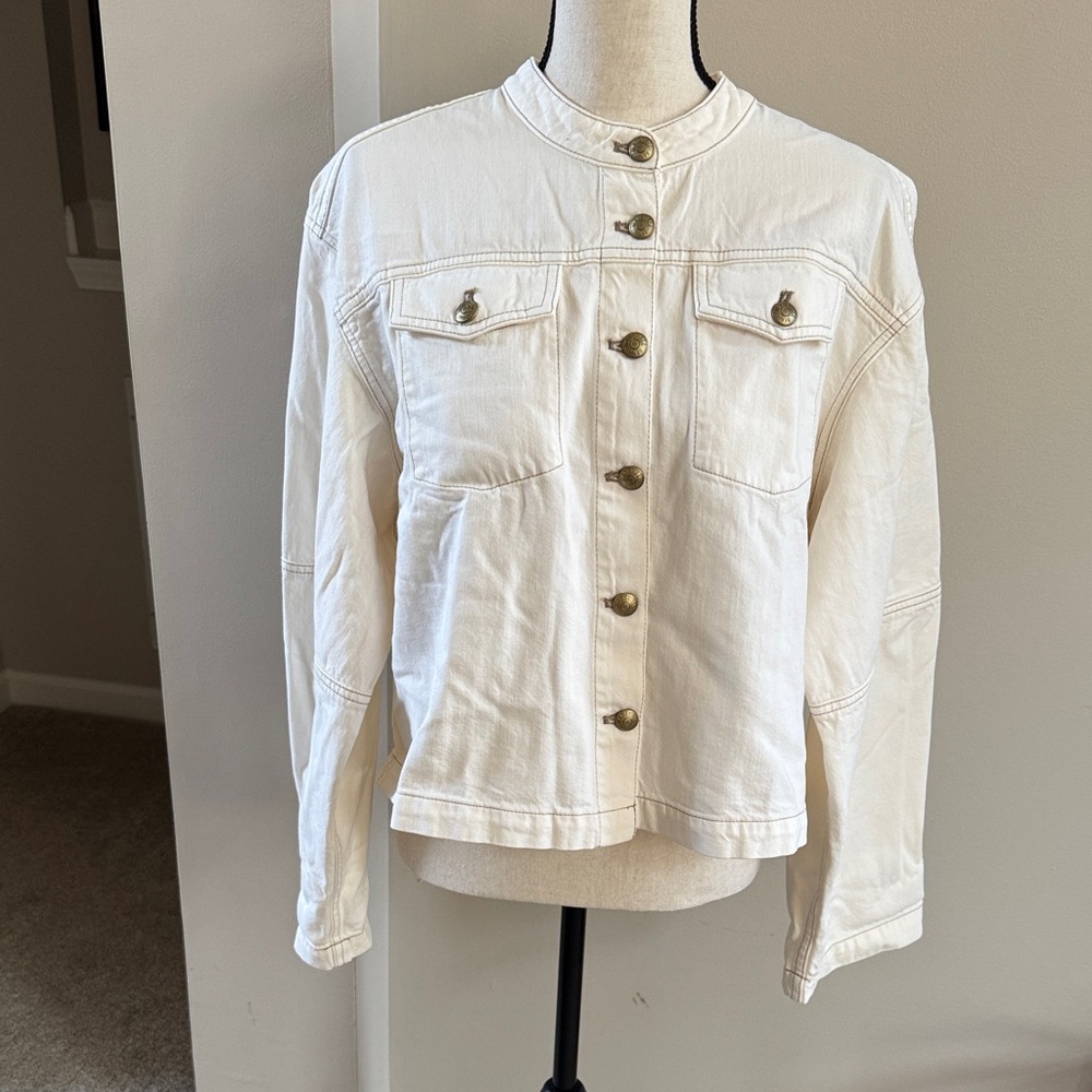 Madewell Off-White Button-Up Jean Jacket